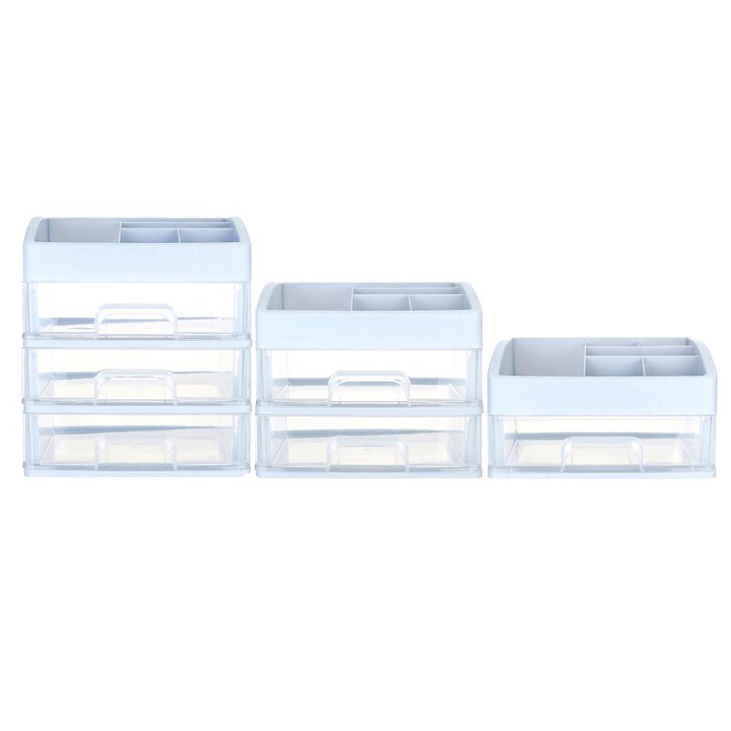 1/2/3 Lager Plast Desktop Organizer Låda Sminkhållare Box Gör Diverse Förvaringsbox Behållare