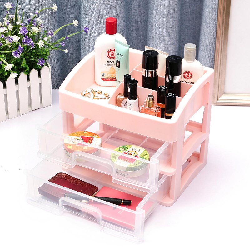 1/2/3 Lager Plast Desktop Organizer Låda Sminkhållare Box Gör Diverse Förvaringsbox Behållare