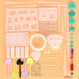 141 St Diy Silikon Harts Gjutformar Hängetillverkning Halsband Form Hand Craft