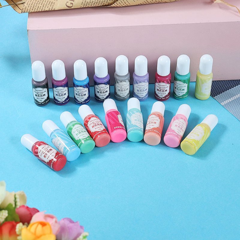 15g Enfärgad Pigment 18 Färger Uv-harts Kristalllim Färgämnen Diy Art Craft-förseglingsflaska