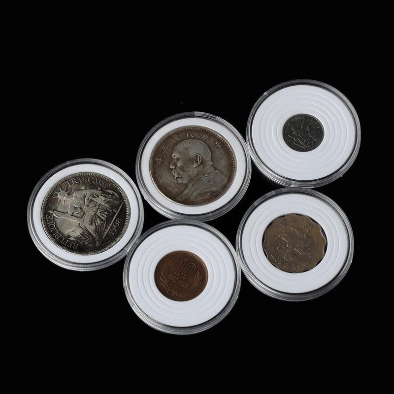 20st Applicerad Mint Mynt Display Hållare Förvaringsboxar Kapslar Protector 20-40mm
