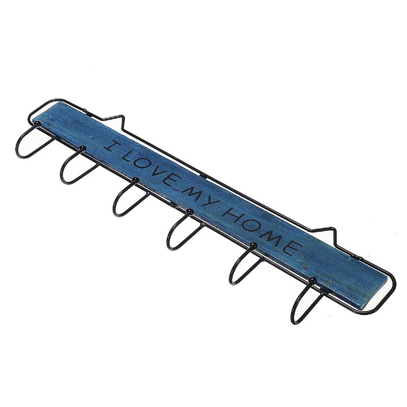 6 Krok Väggmonterad Klädhängare Hatt Hängande Hängare Robe Holder Rail