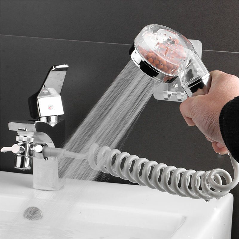 Badrum Köksslang Badkar Dusch Handhållen Spray Mixer Pip Kran Set