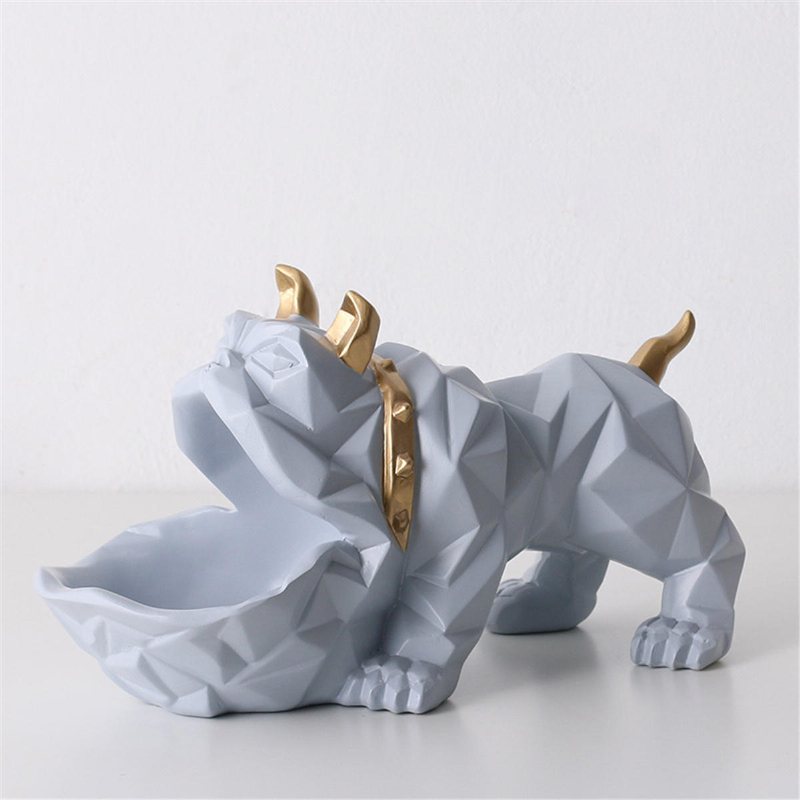 Bulldog Djurskulptur Valp Hund Staty Figur Prydnad Presentdekorationer