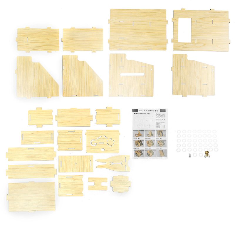 Desktop Bord Organizer Kontor Förvaring Mapp Rack Fil Trä Display Hylla Stativ