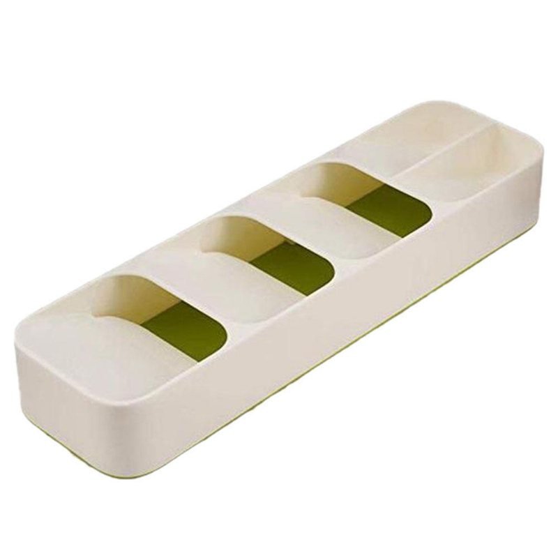Desktop Organizer Bricka Kökslåda Separation Efterbehandling Förvaringslåda För Skedgaffel Bestick Silver