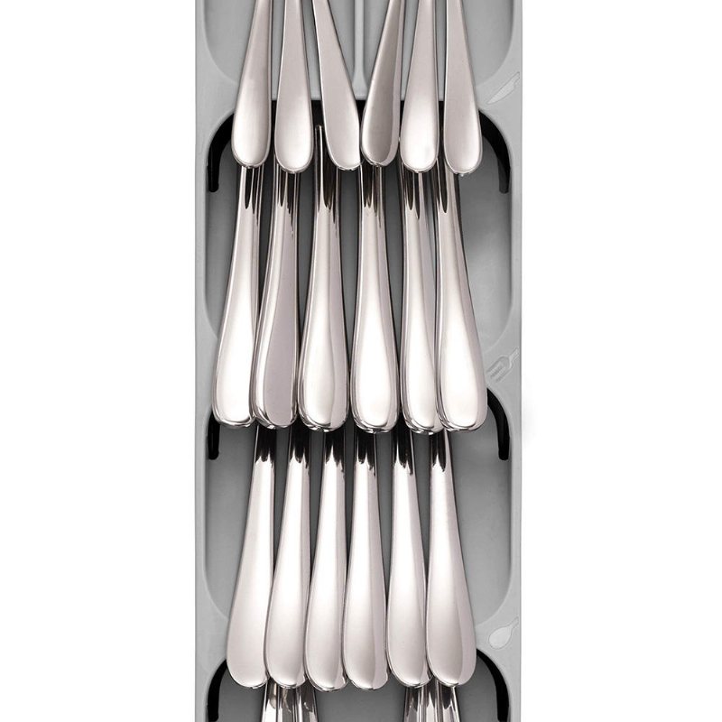 Desktop Organizer Bricka Kökslåda Separation Efterbehandling Förvaringslåda För Skedgaffel Bestick Silver