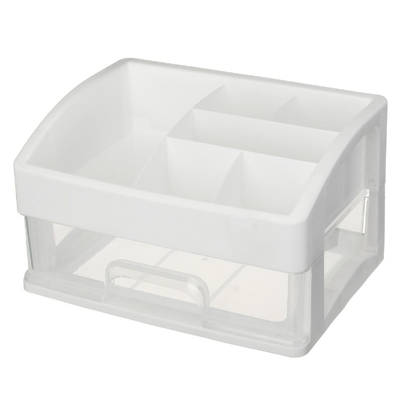 Desktop Organizer Smink Förvaringslåda Plast Mini Cosmetics Case Sovrum Tillbehör