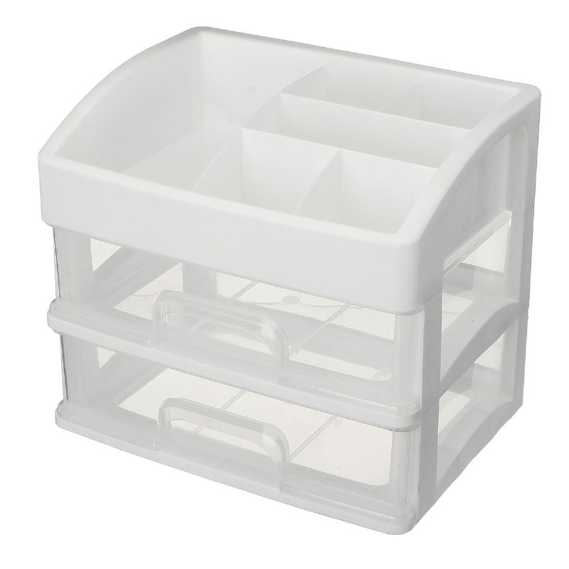 Desktop Organizer Smink Förvaringslåda Plast Mini Cosmetics Case Sovrum Tillbehör