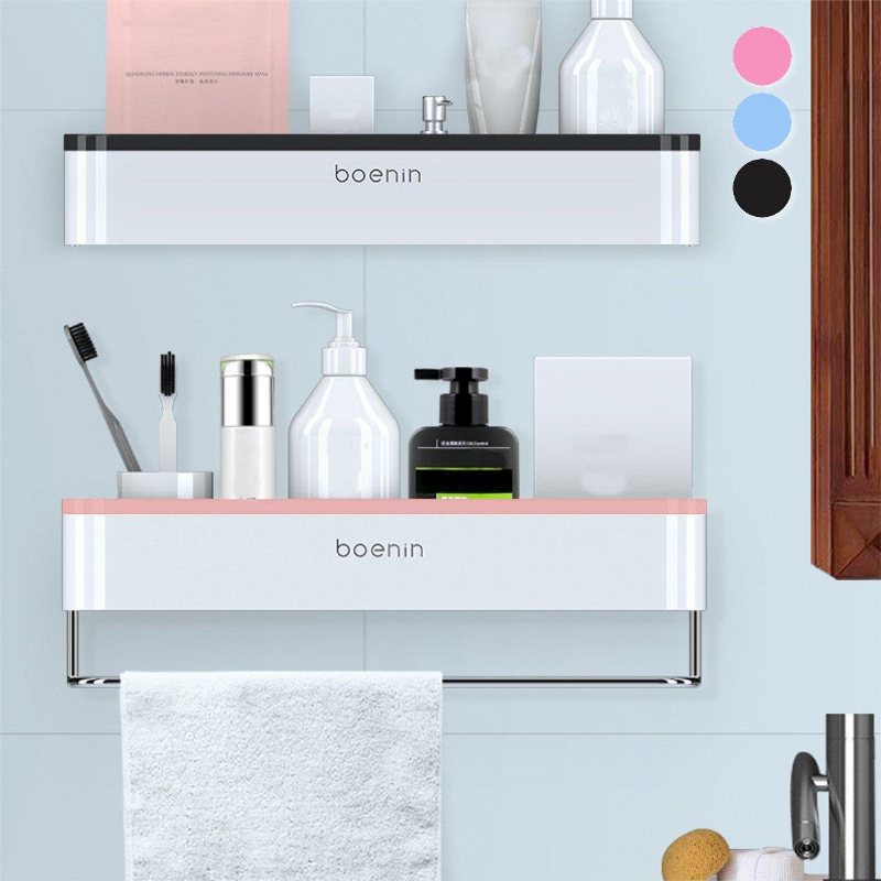 Flerfunktionsväggmonterad Förvaringshylla Hem Bath Organizer Hyllhållare
