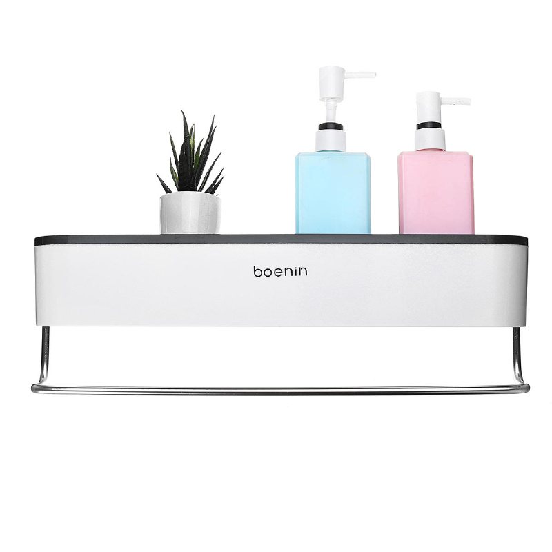 Flerfunktionsväggmonterad Förvaringshylla Hem Bath Organizer Hyllhållare