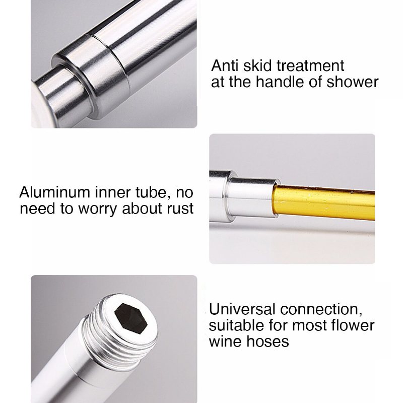 Högtrycks Anion Duschhuvud I Aluminium Vattenbesparande Filter Blå/röd/silver