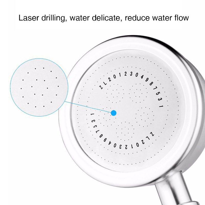 Högtrycks Anion Duschhuvud I Aluminium Vattenbesparande Filter Blå/röd/silver