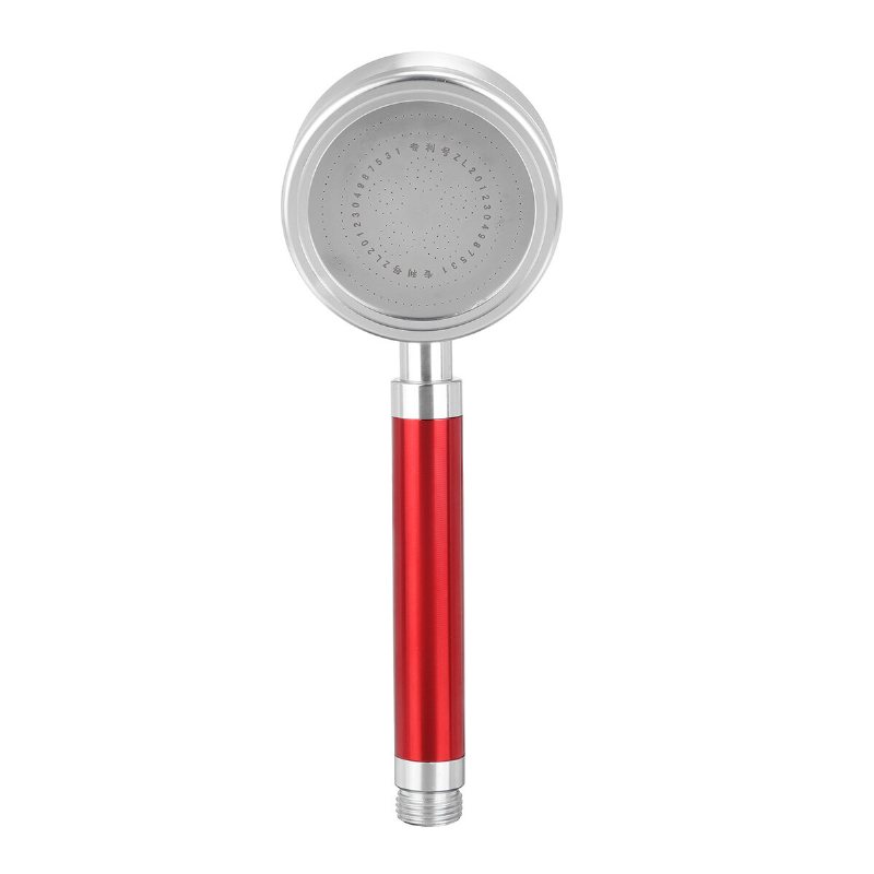 Högtrycks Anion Duschhuvud I Aluminium Vattenbesparande Filter Blå/röd/silver