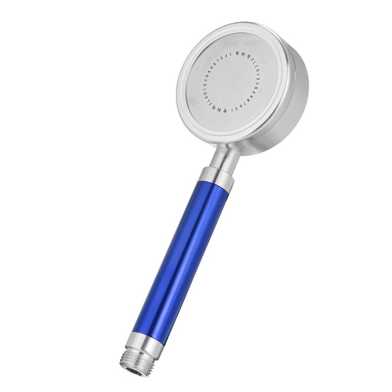 Högtrycks Anion Duschhuvud I Aluminium Vattenbesparande Filter Blå/röd/silver