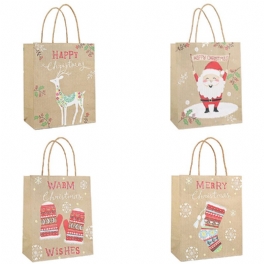 Jul Kraftpapper Tomte Presentpåse Godis Choklad Cookies Bag God Juldekorationer