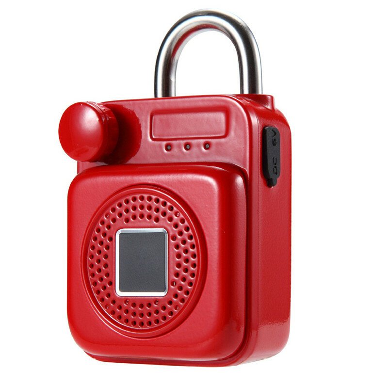Mini Ryggsäck Form Bluetooth Högtalare Smart Lock Usb Laddning App/fingerprint Unlock Hänglås