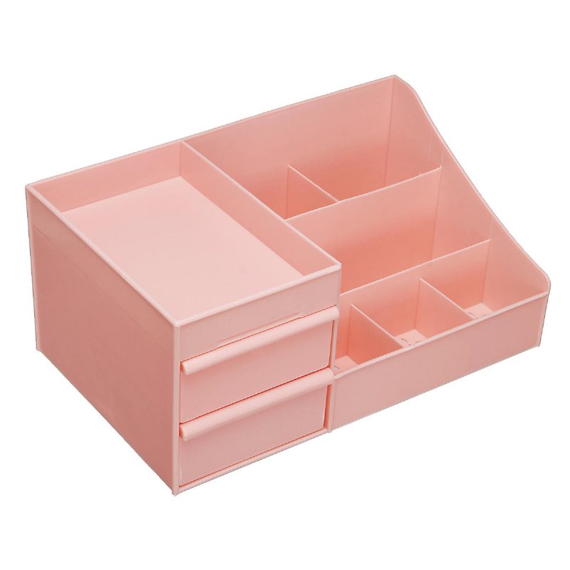 Plast Desktop Organizer Makeup Kosmetisk Förvaringslåda Brevpappershållare Hemdekorationer