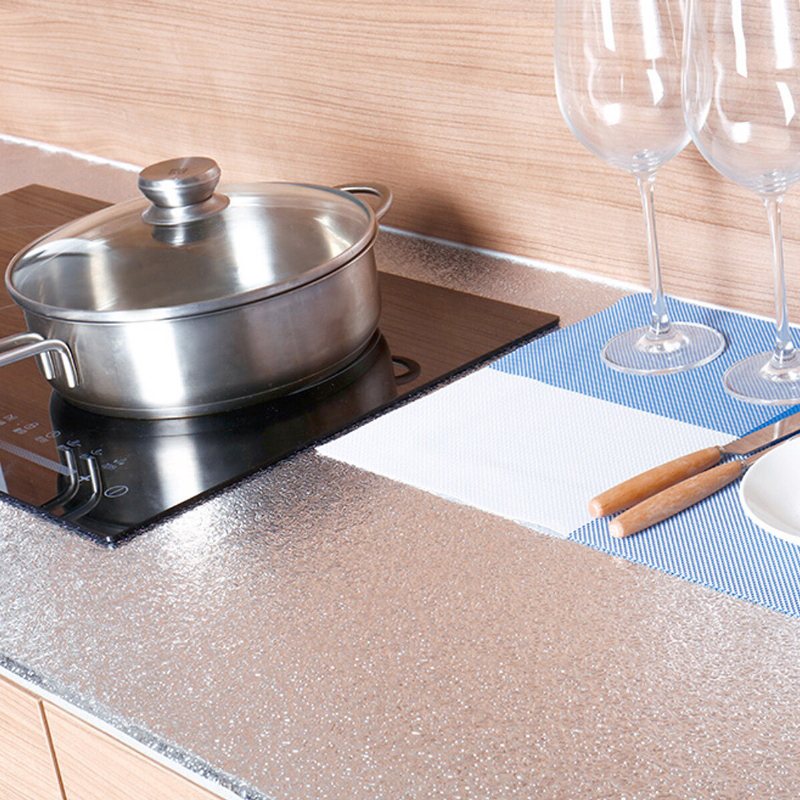 Självhäftande Kökstapet Oljesäker Aluminiumfolie Väggdekalskåp