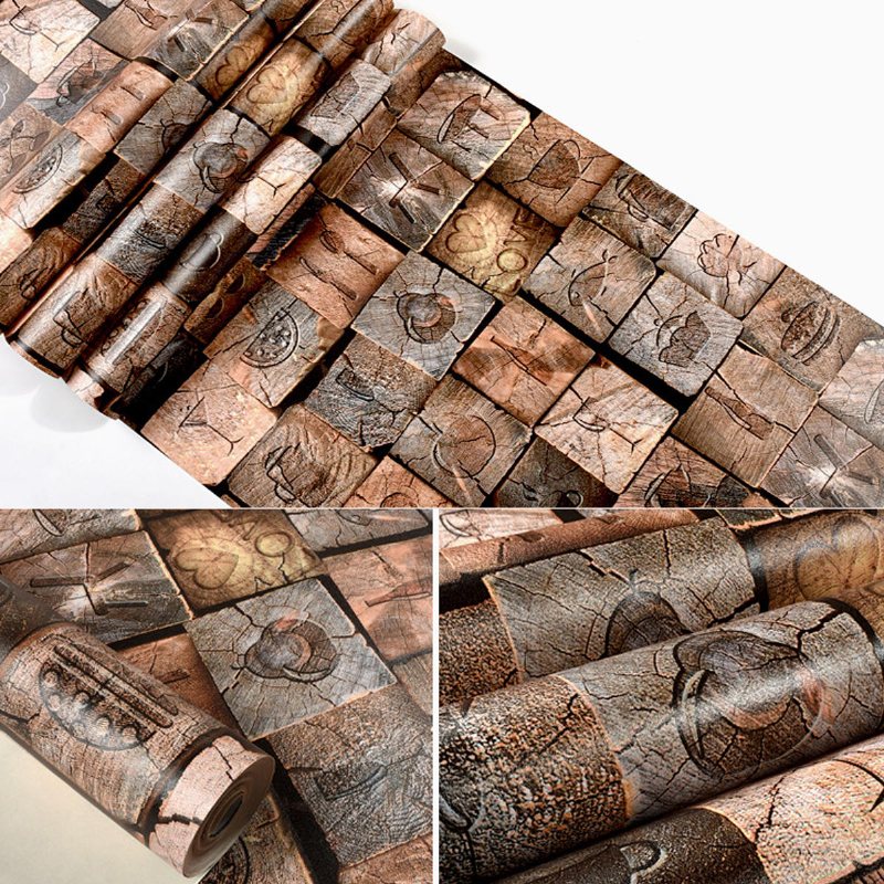 Tegelmönster 3d Texturerat Pvc-väggpappersklistermärke Bakgrund Heminredningsklistermärke