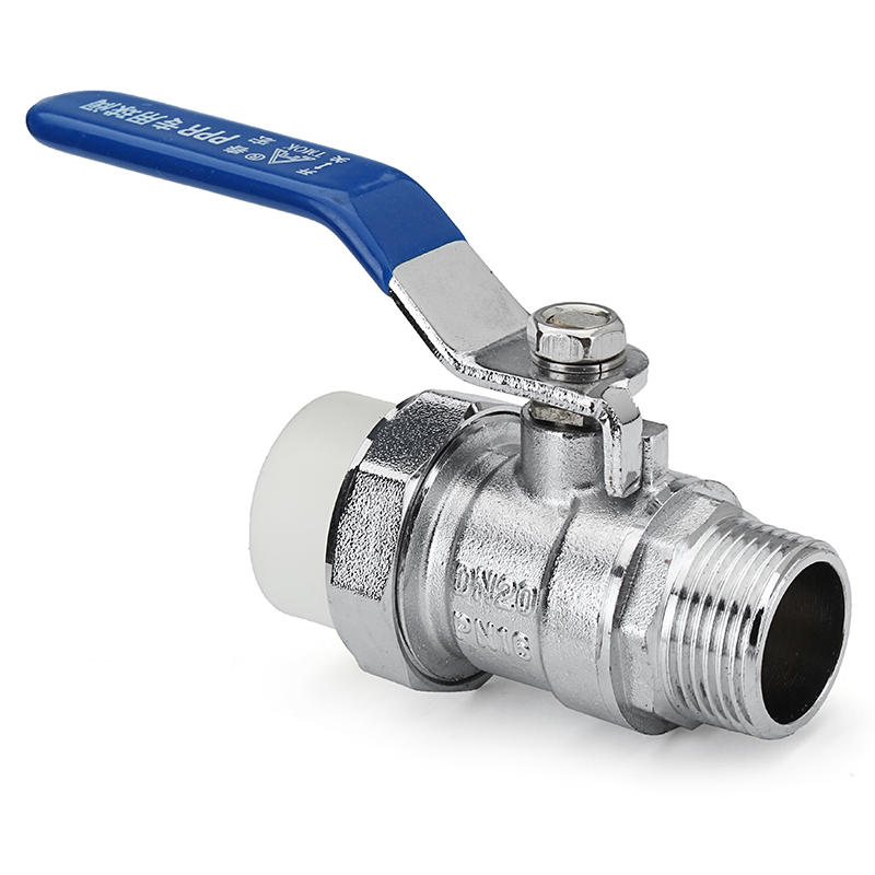 Tmok 1/2" 3/4" Extern Ledning Manuell Ppr Mässing Kulventil Nickel Handtag Ppr Hangänga Ventiler