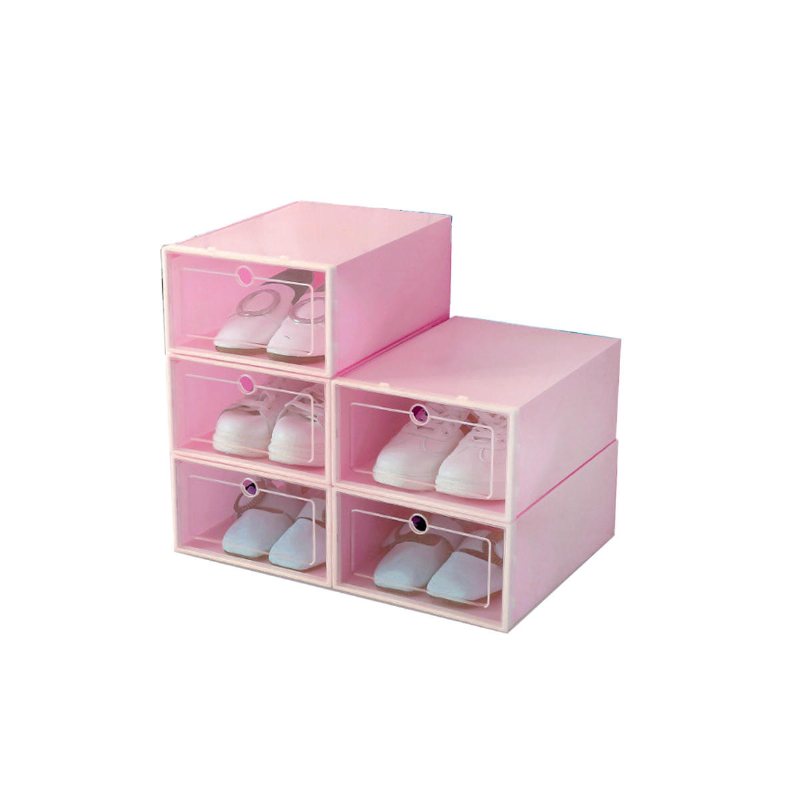 Vikbar Genomskinlig Skoförvaringslådor I Plast Display Organizer Stapelbar Prydlig Spara Utrymme Enkellåda