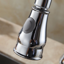 Wanfan Wf-2001 Abs Krom Borstad Nickel Pull Down Köksblandare Diskbänk Kran Dubbelpip Sprayer