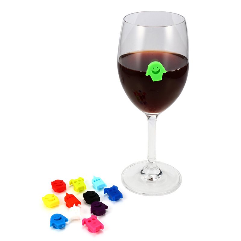 12 St Silikon Animal Charm Glasögon Cocktail Drinks Maker Bar Tool