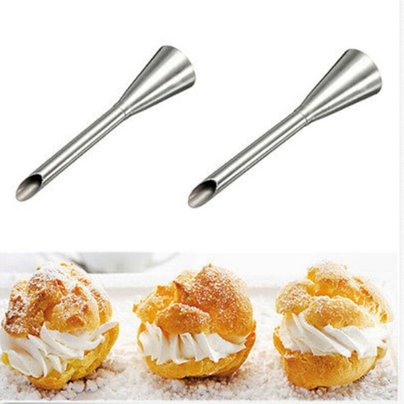 1st Högkvalitativa Puffar Gräddglasyr Piping Munstycksspets Rostfritt Stål Lång Puff