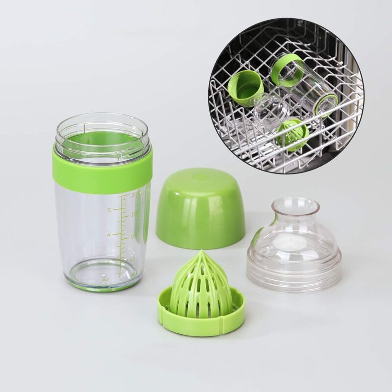 2 I 1 Läckagefri Salladsdressing Flaskshaker Med Citrusjuicer - 250 Ml