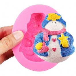3d Snowman Silikon Ljus Kakaform Tvål Hantverk Handgjorda Dekorera Bakform Verktyg