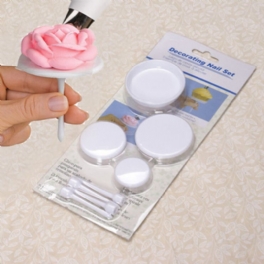 4st Cup Cake Stand Glasyr Blomma Dekorera Nagel Set Bakverktyg