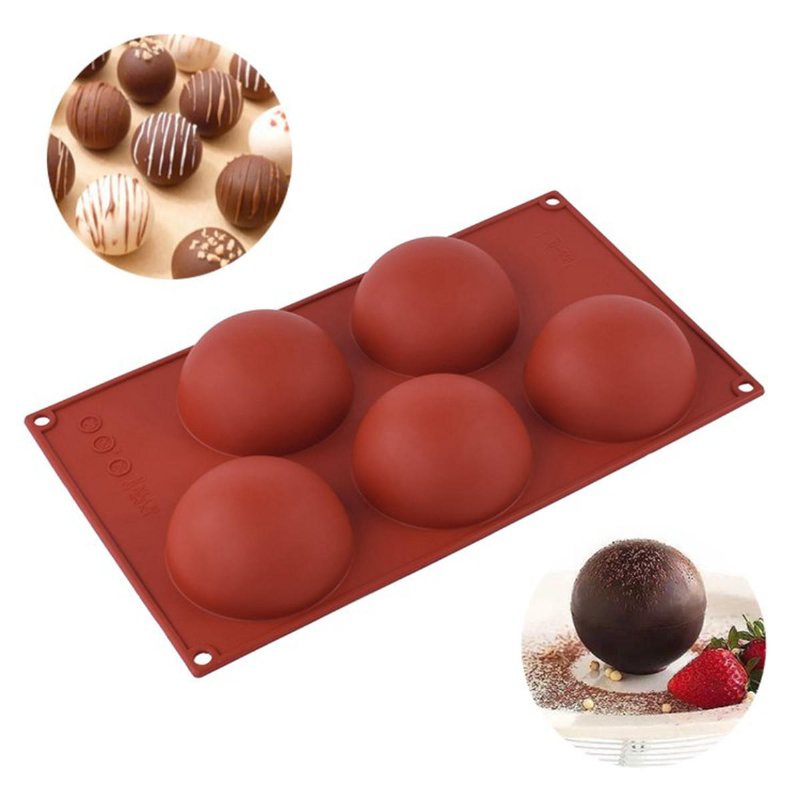 5 Cavity Silikon Bröd Kaka Choklad Fondant Form Mousse Bakverk För
