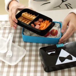 730ml 2-lagers Plast Lovely Lunch Box Bälte Bento Box Sushi Box Matbehållare
