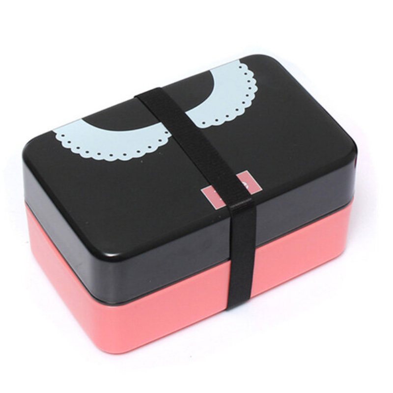730ml 2-lagers Plast Lovely Lunch Box Bälte Bento Box Sushi Box Matbehållare