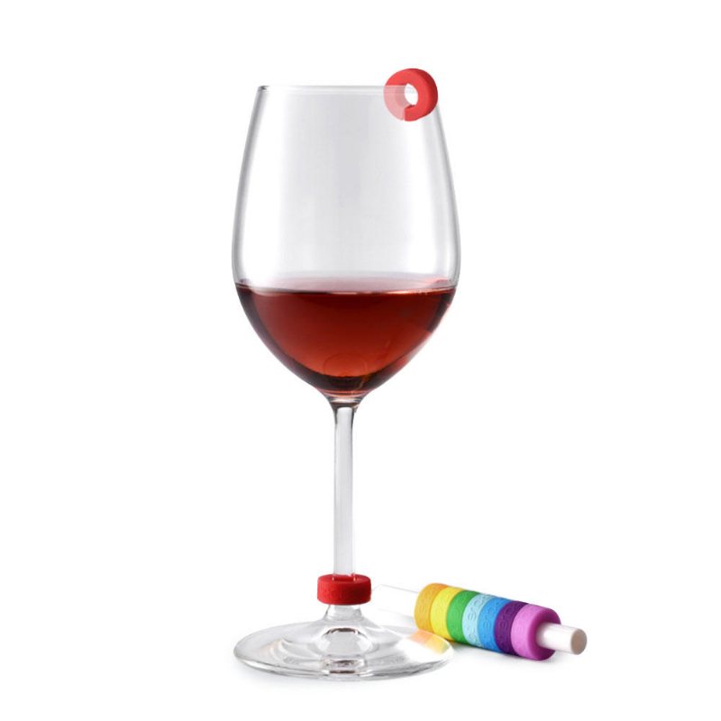 Circle Joy Cj-sbh01 Rainbow Dricksglas Identifieringsring 8 Färger Glassigenkännare Från