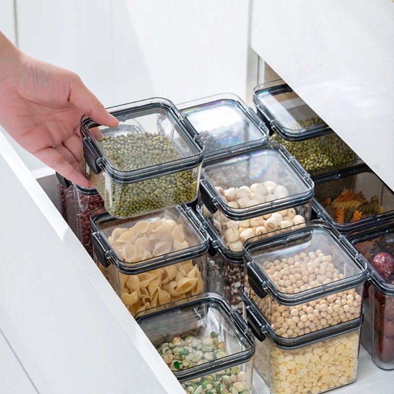 Förseglade Burkar Matförvaringsbehållare För Pantry Pasta Multigrain