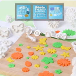 Gör-det-själv Fondant Tårtskärare Prägling Mögel Utskrift Verktyg Godis Kex Bakning Set