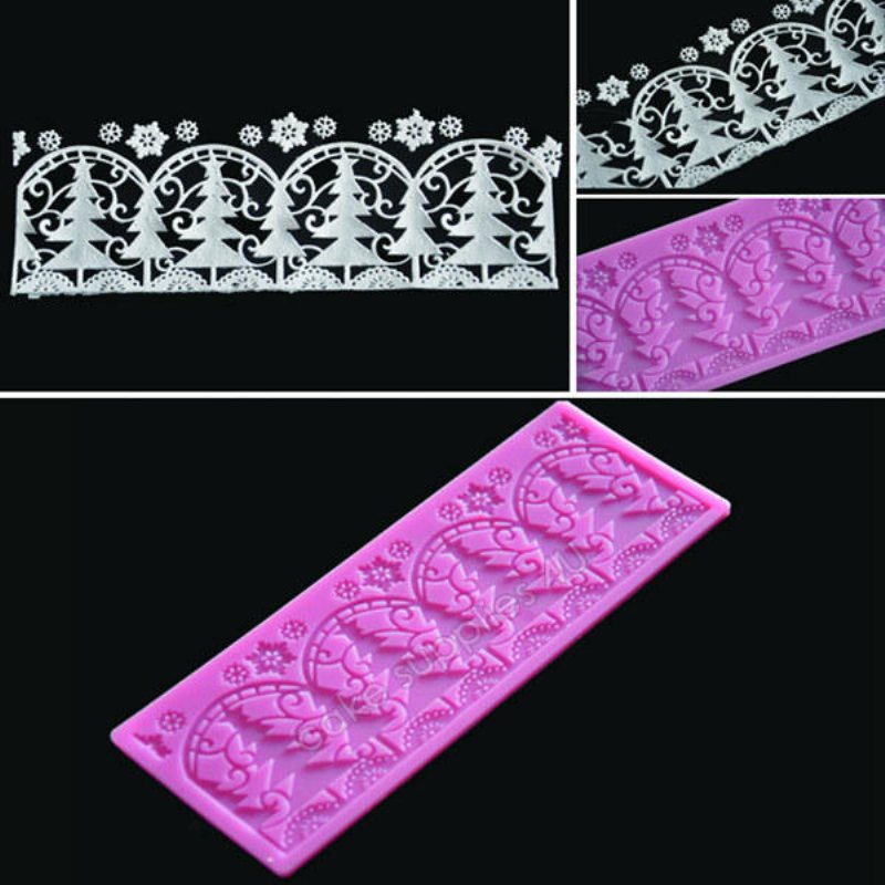 Julgran Silikon Fondant Spetsform