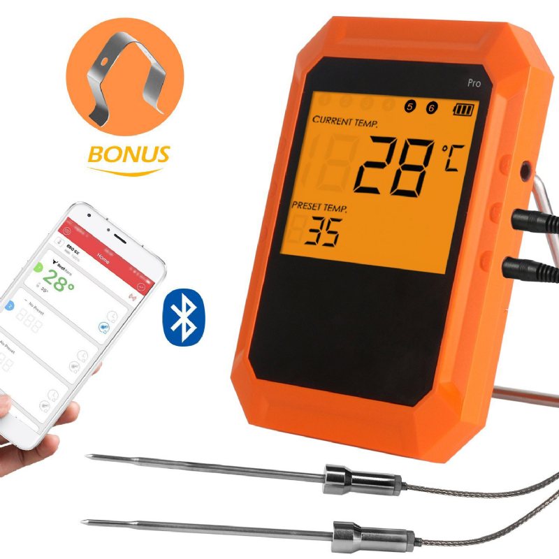 Kc-520 Sex Channel Professional Edition Bluetooth Grilltermometer Digital Ugnstermometer