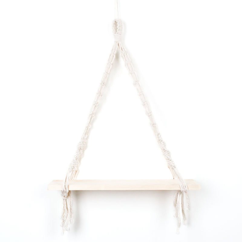 Macrame Plant Hanger Rack Hänghylla Bokhylla Hamp Rep Väggmonterade Hyllor