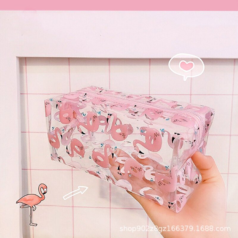 Pvc Transparent Flamingo Kosmetisk Väska Reseförvaring Tvättväska Förvaringsväska