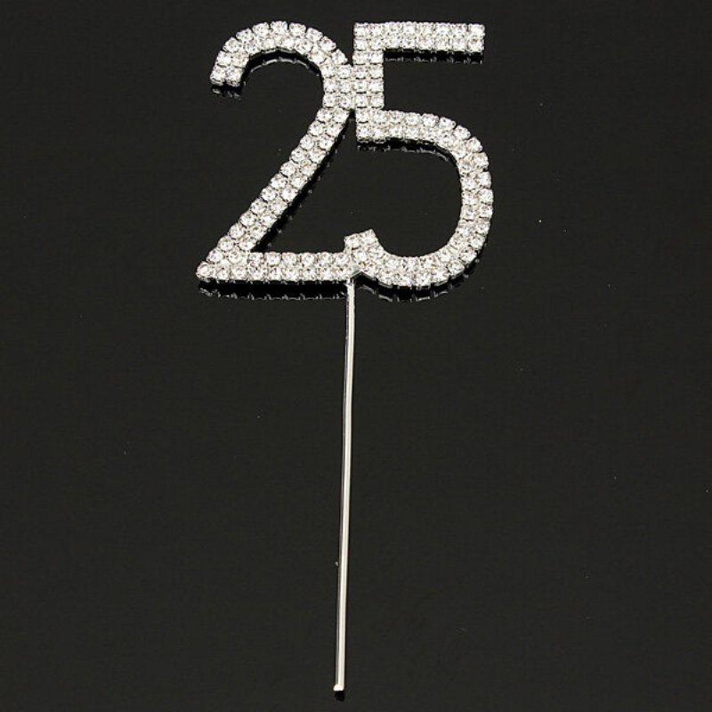 Sparkling Crystals Födelsedag Anniversary Number Cake Topper