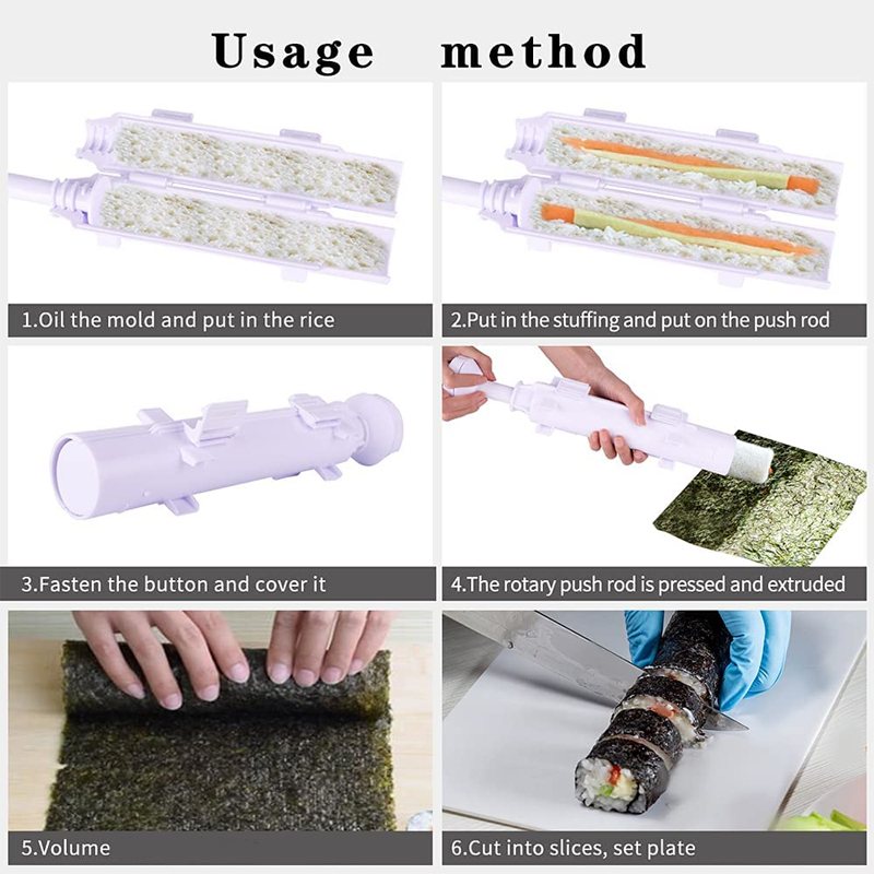 Sushi Maker Roller Mould Ris Kött Grönsaksmaskin