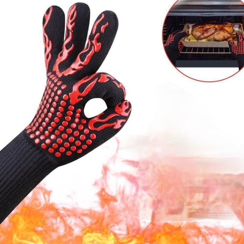 Värmebeständiga Grillhandskar Silikon Halkfri – One Piece