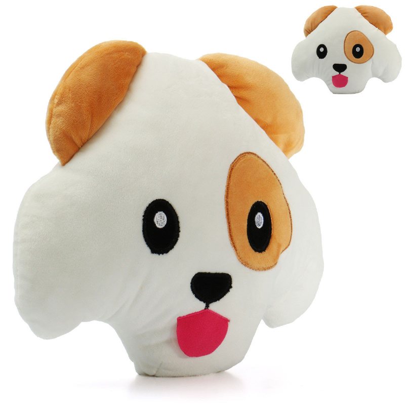 12" Söt Pösig Hund Mjuk Kudde Emoticon Leksaker Roliga Välfyllda Dockapresenter