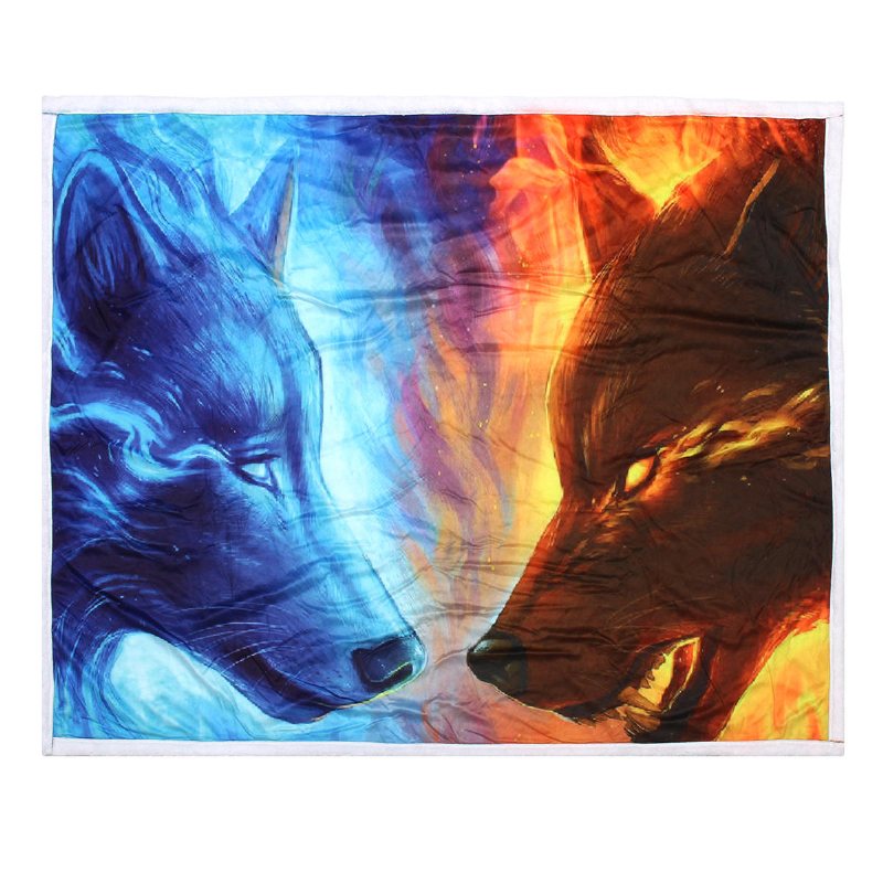 150x200cm 3d Djurplyschutskrift Hooded Filtar Dubbellagers Varm Filt