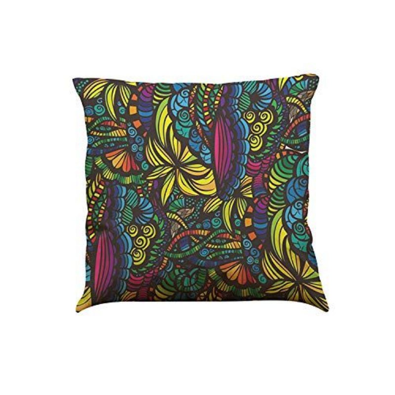 2 St Geometriska Abstraktion Kuddfodral Multi Färger Vintage Blommiga