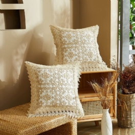 2st Dekorativa Kuddfodral Broderi Blommigt Bladmönster Soffa För Säng Vardagsrum Stol18x18 Tum