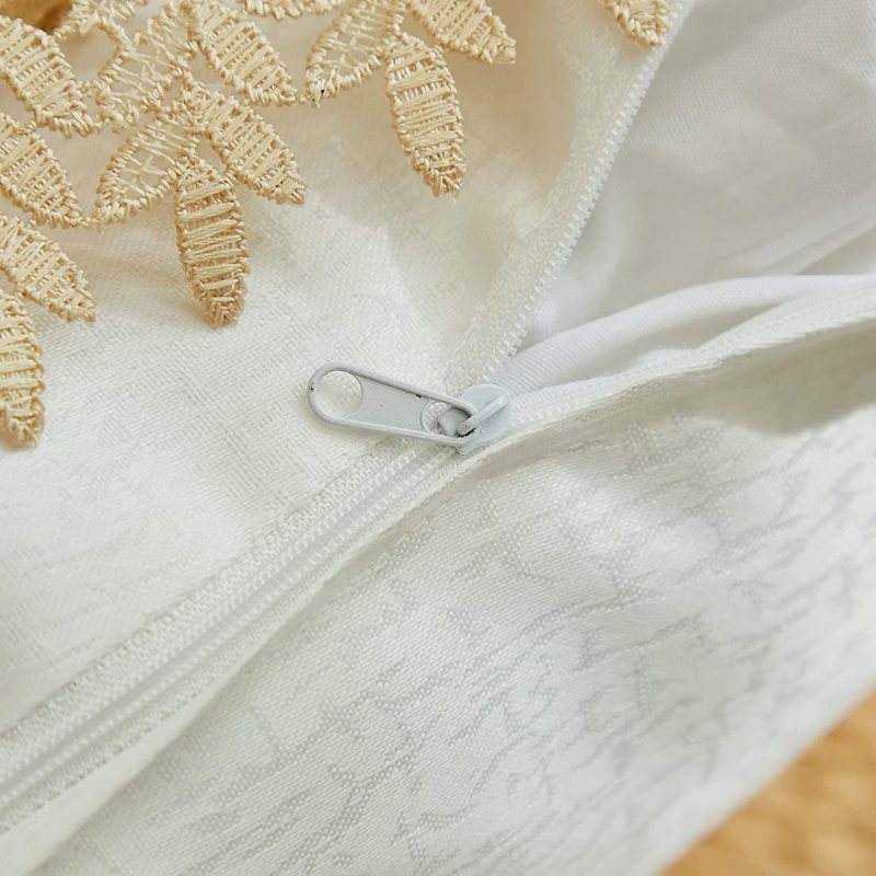 2st Dekorativa Kuddfodral Broderi Blommigt Bladmönster Soffa För Säng Vardagsrum Stol18x18 Tum